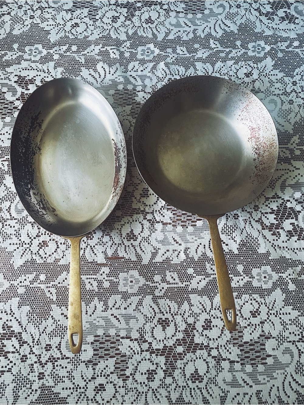 Vintage Paul Revere Ware copper bottom skillets